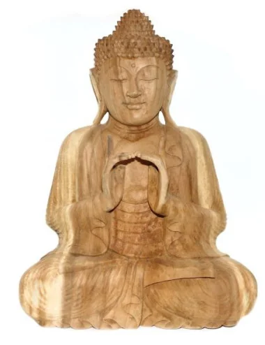 1 Bouddha assis en bois