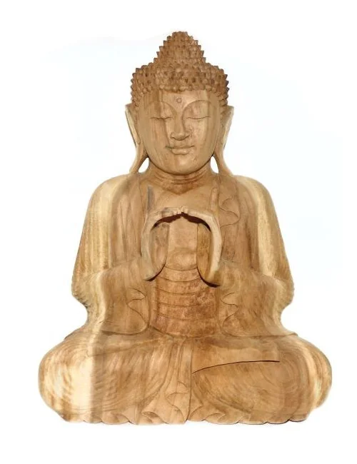 Petit Bouddha rieur en bois - Artisanat balinais - Spiritualis