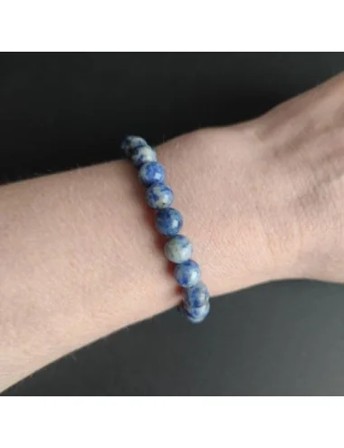 1 Bracelet jaspe points bleus naturels